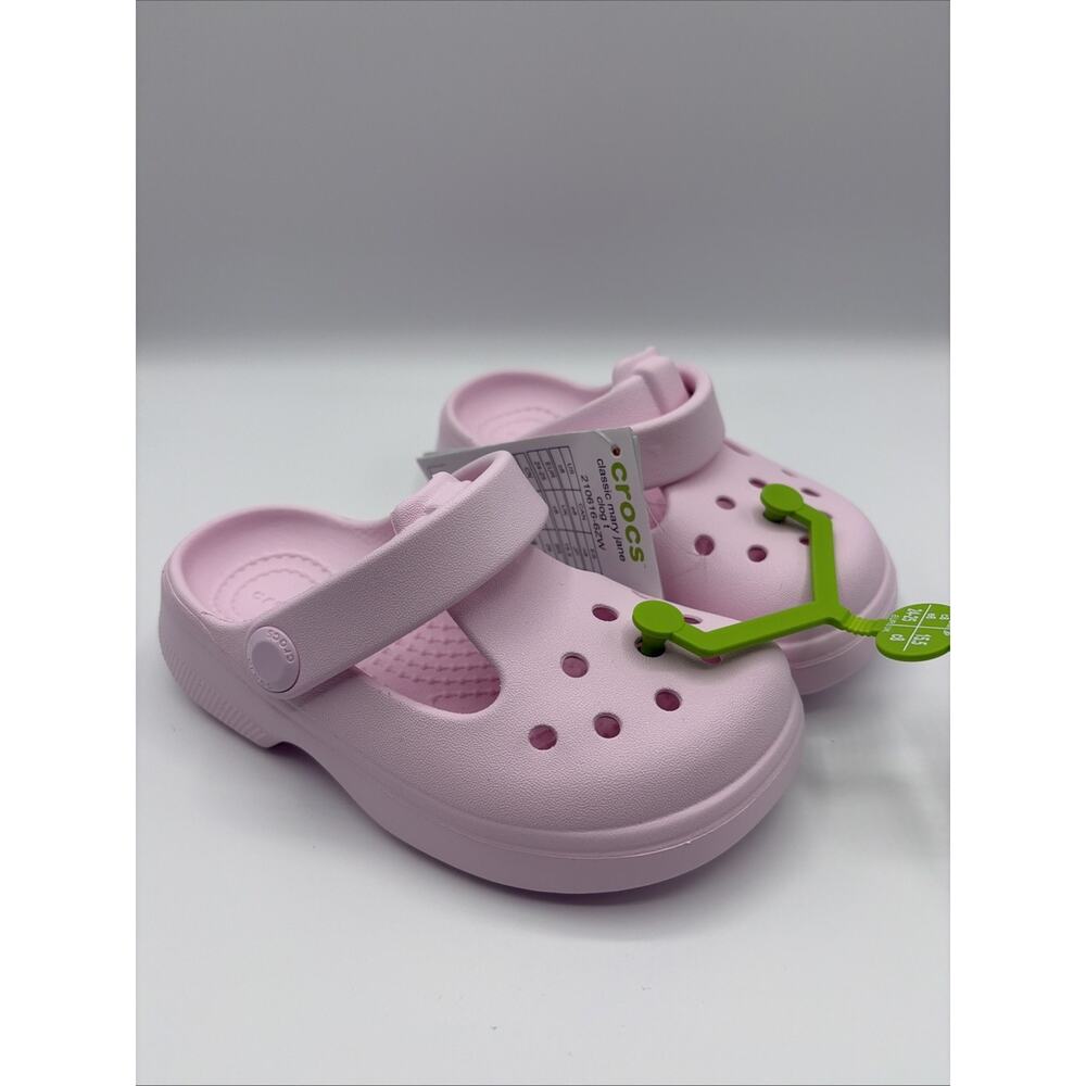 Crocs Classic Mary Jane Clog Light Pink Girl Kids Size C 8 EUR 25 NWT 210616-6ZW - Picture 2 of 10
